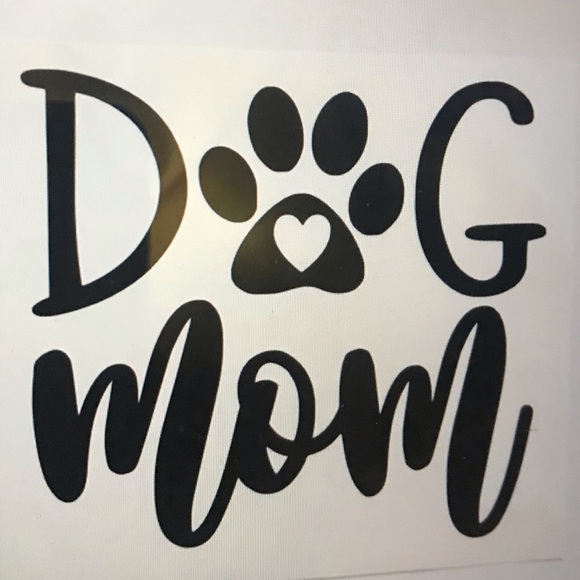 Dog Mom Vinyl Car Decal - White - Picture 1 of 1
